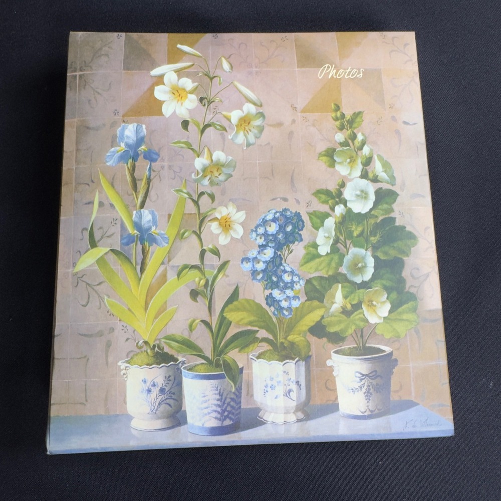 NOS Vintage Tri-Coastal Design Floral Photo Album Fabrice deVilleneuve Botanical